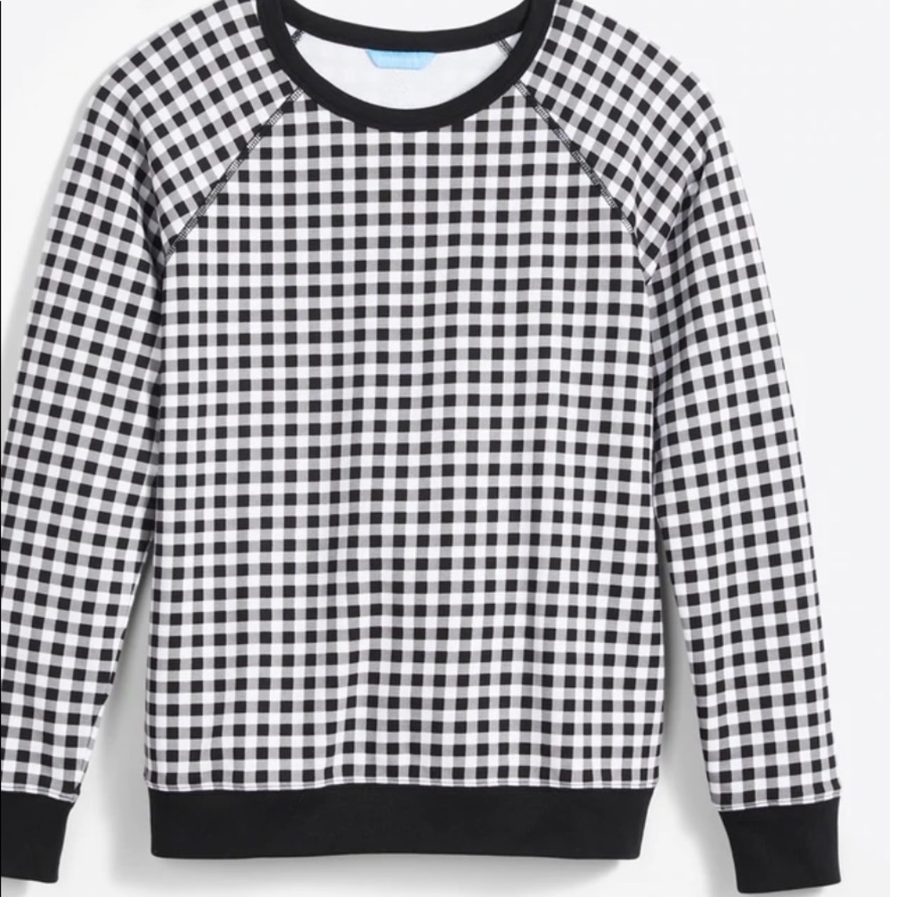 🖤🤍Draper James Natalie sweatshirt black and white gingham. 3X. NWOT